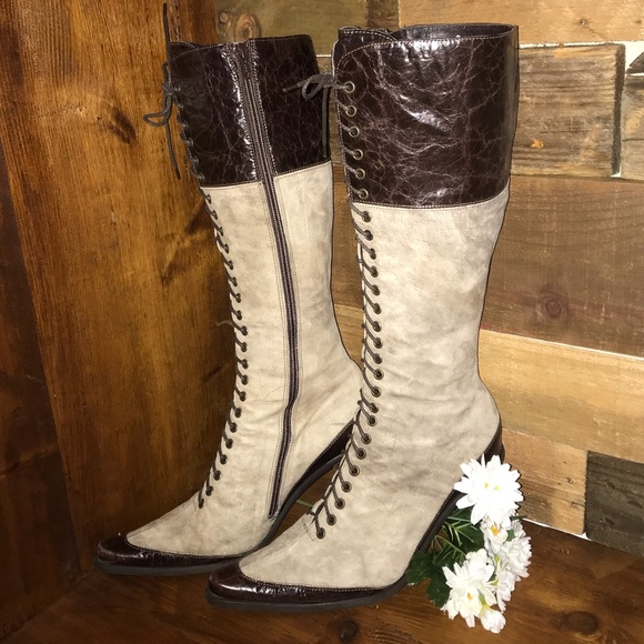 Victorian Steampunk Vic Matie Suede Leather Boots - Picture 3 of 7